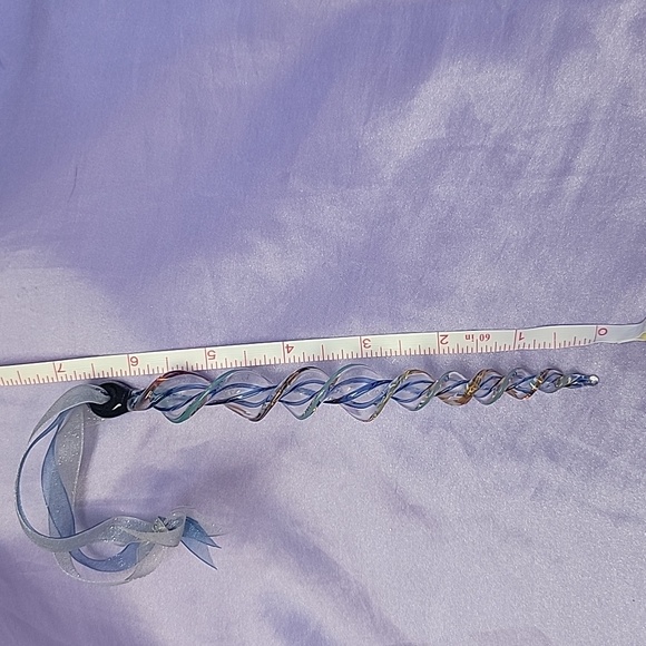 OR7 Gold Green Light Blue - Handblown Glass Icicle Ornament - Picture 4 of 4